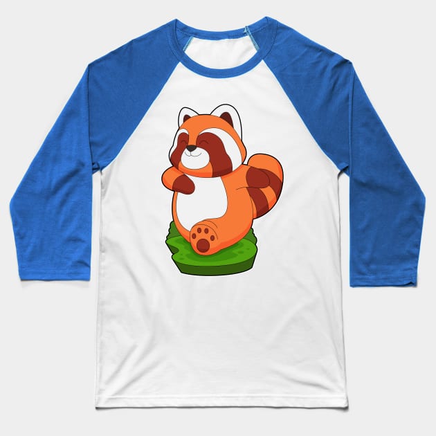 Red Panda Runner Running Sports Baseball T-Shirt by Markus Schnabel